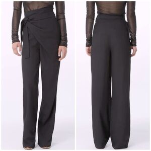 NWT Gauge 81 Carlow Pant with Drape Detail High Rise Tailored Trouser Black 40